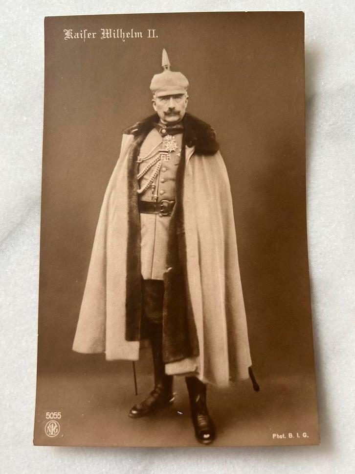 Wo1: ak kaiser Wilhelm II in feldgrau, Verzamelen, Militaria | Algemeen, Landmacht, Foto of Poster, Nederland, Ophalen of Verzenden