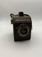 Lumiere JL metaal vintage camera boxcamera bruin jaren 50, Gebruikt, Ophalen of Verzenden, Compact, Overige Merken