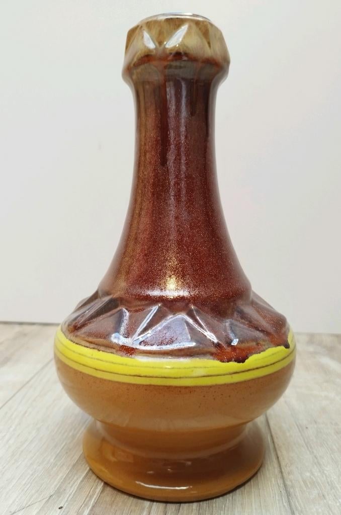Strehla DDR Oost-Duitsland Vintage vaas Bruin, Antiek en Kunst, Verzenden