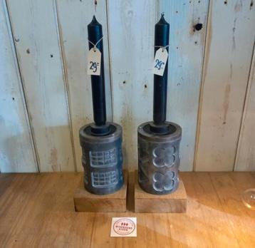 Industriële kandelaar - vintage kaarsenhouder beschikbaar voor biedingen