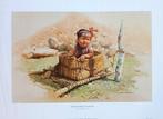 Poster; Meisje in mand, Tibet, Verzenden, Rechthoekig Liggend, Nieuw, A1 t/m A3