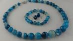 AGAAT ketting/oorhanger/armband-set, Nieuw, Steen of Mineraal, Met edelsteen, Verzenden