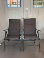 2 tuinstoelen grijs met kussen., Tuin en Terras, Ophalen, Zo goed als nieuw, Kunststof, Verstelbaar