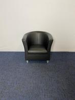 2 x Fauteuil Romeo, zwart kunstleder, 75 tot 100 cm, Gebruikt, Leer, 75 tot 100 cm