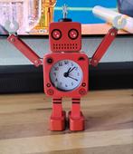 Grappige Metalen Robot klok met wekker 19.5 CM Hoog, Ophalen of Verzenden, Gebruikt, Analoog