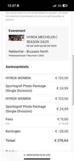 HYROX WOMAN SOLO MECHELEN TE KOOP INCL FOTOGRAAF, Eén persoon, Overige soorten, Overige typen