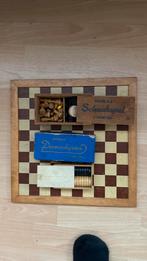 Houten Dam/Schaakbord + 50 Spellen Doos, Hobby en Vrije tijd, Gezelschapsspellen | Bordspellen, Een of twee spelers, Ophalen, Gebruikt