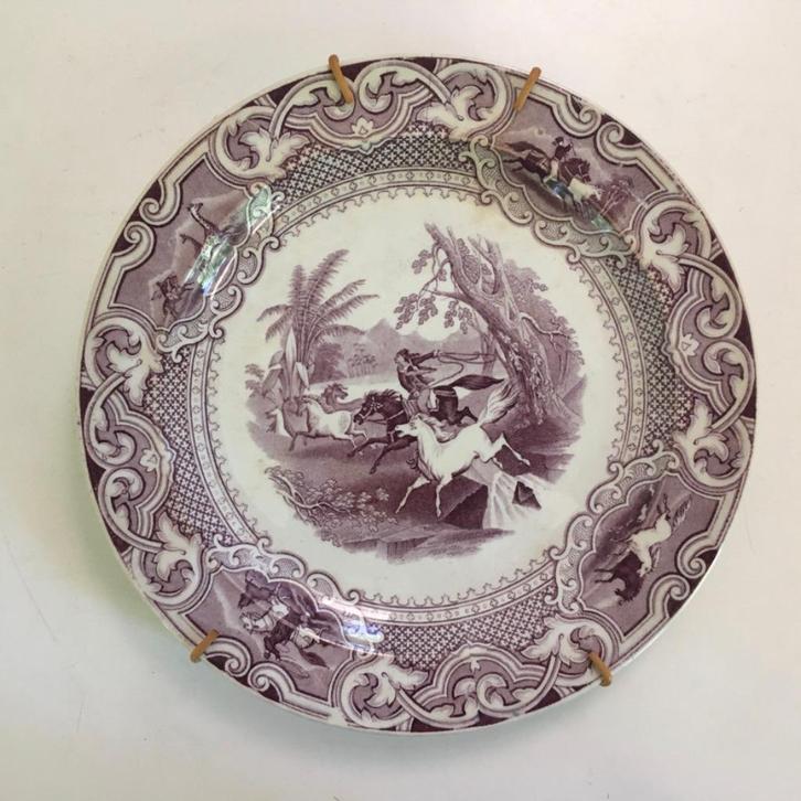 Antiek porselein bord Lasso van Petrus Regout&Co, Antiek en Kunst, Antiek | Servies los, Ophalen of Verzenden