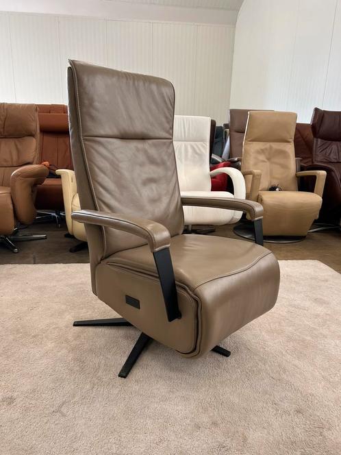 Relaxfauteuil , leren design relax fauteuil stoel, Huis en Inrichting, Fauteuils, Zo goed als nieuw, Leer, 75 tot 100 cm, 75 tot 100 cm
