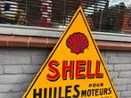 Vintage Shell Emaille Reclamebord - Huiles Moteurs, Ophalen of Verzenden