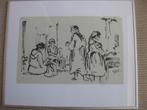 Willy Rieser ( 1927), "Straatje in Ashkelon". Inkt op papier, Ophalen of Verzenden