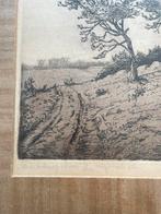 C. vd Woerd - Ets 'De Schaapskooi' - Ingelijst, Antiek en Kunst, Kunst | Etsen en Gravures, Ophalen of Verzenden