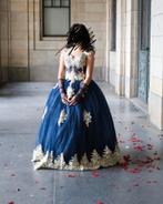 Sweet sixteen jurk, Galajurk, Blauw, Ophalen of Verzenden, Maat 36 (S)