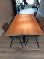 Massief eikenhouten tafel, Huis en Inrichting, Ophalen, Zo goed als nieuw, Vijf personen of meer, Rechthoekig