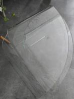 Te koop vintage glazen bijzettafeltjes, Ophalen, Zo goed als nieuw, Rond, Minder dan 50 cm