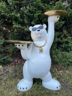 Beer ijsbeer ketting  zonnebril beeld wit plateau goud, Verzamelen, Beelden en Beeldjes, Ophalen, Nieuw, Dier