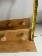 Twee Houten Wandkapstok met 6 Haken, Huis en Inrichting, Woonaccessoires | Kapstokken, Zo goed als nieuw, Minder dan 100 cm, Hout