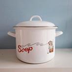 Vintage emaille soeppan, 6 liter, Huis en Inrichting, Keuken | Potten en Pannen, Ophalen of Verzenden, Gebruikt, Kookpan of Snelkookpan
