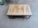 Industriële salontafel loungetafel mangohout en staal, Ophalen, 50 tot 100 cm, 50 tot 100 cm, Zo goed als nieuw