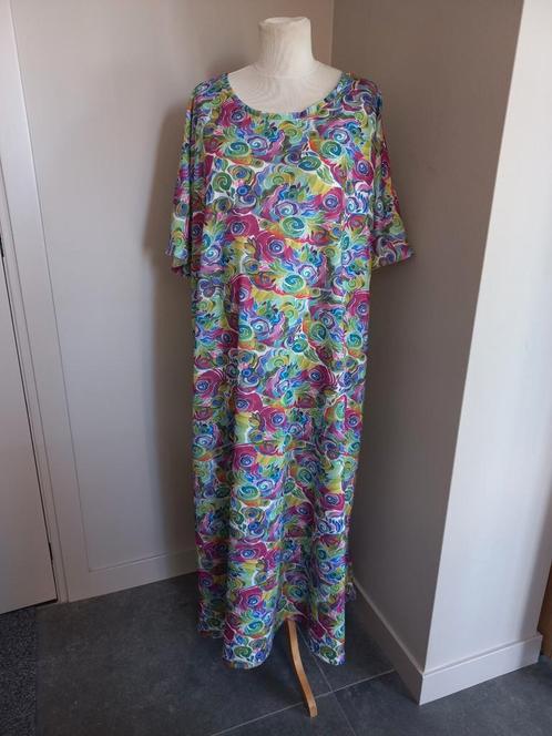 jurk tricot katoen 46 48 50 52 54 56 58 60 62 64, Kleding | Dames, Grote Maten, Nieuw, Jurk, Blauw, Ophalen of Verzenden