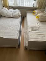 2x Uitschuifbare 2-persoonsbedden met lattenbodem, Huis en Inrichting, Ophalen of Verzenden, Zo goed als nieuw, Tweepersoons