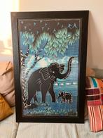 Afrikaanse olifant batik kunst aan de muur, Ophalen of Verzenden