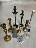 Diverse Collectie Kandelaars, Gebruikt, Brons of Koper, Wit, Ophalen of Verzenden