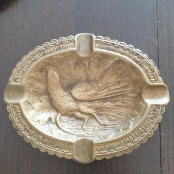 Vintage koperen asbak met vogel  2508 beschikbaar voor biedingen