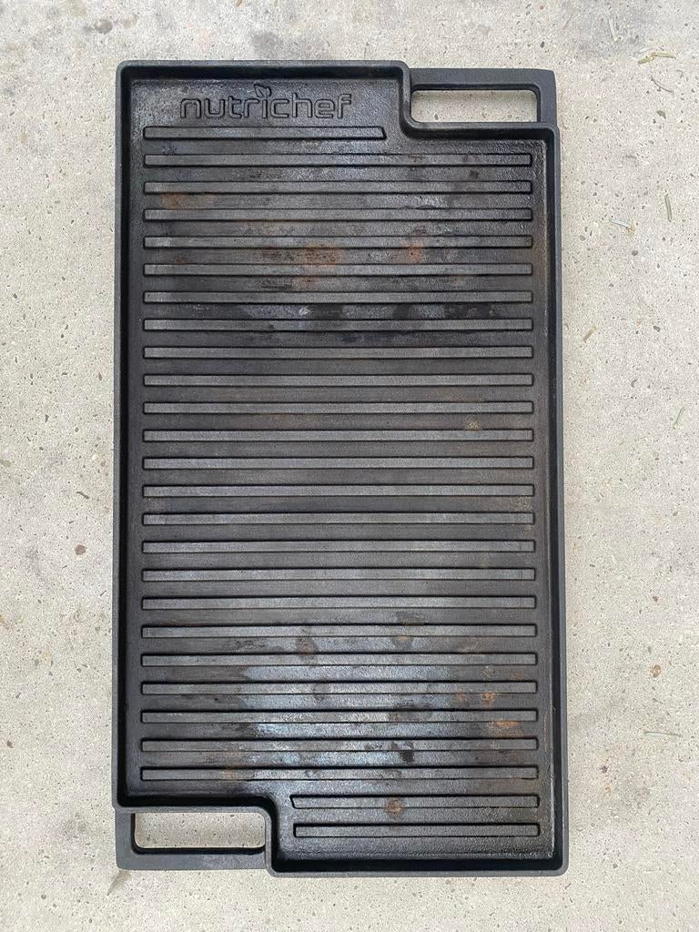 NutriChef Gietijzeren Grillplaat / Bakplaat, Huis en Inrichting, Keuken | Potten en Pannen, Gebruikt, Ophalen of Verzenden, Koekenpan of Braadpan