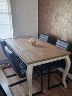 Salontafel+eettafel en 4 stoelen, Huis en Inrichting, Tafels | Eettafels, Ophalen, Rechthoekig, 50 tot 100 cm