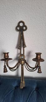 Antiek kandelaar met kwastjes, Ophalen of Verzenden, Koper of Brons