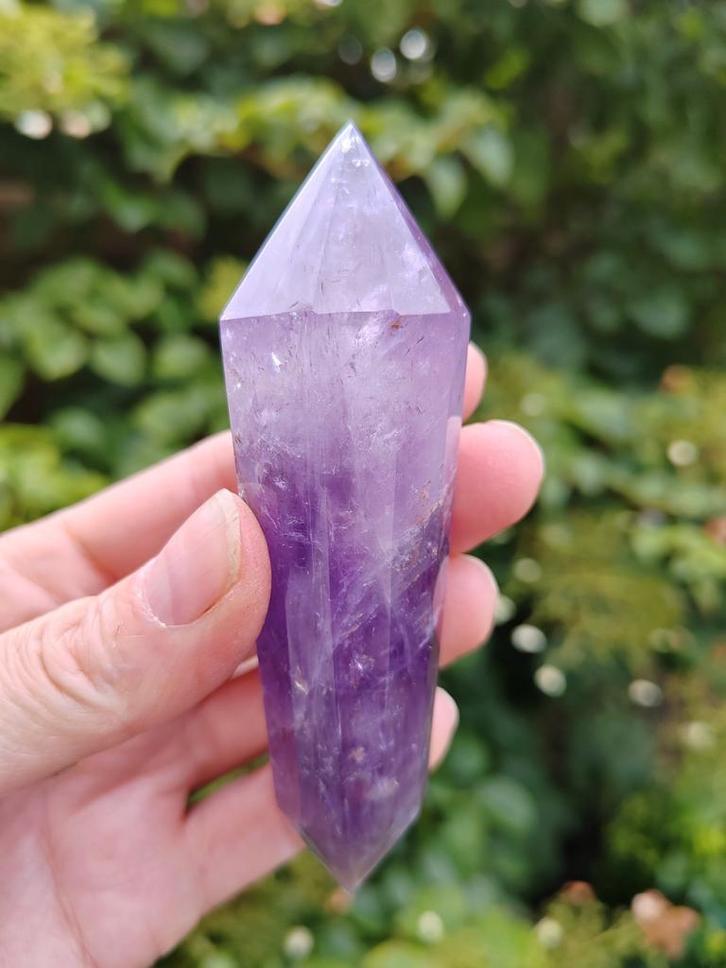 Phi Vogel kristal amethist 12 facetten, Verzamelen, Mineralen en Fossielen, Ophalen of Verzenden