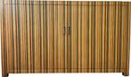 Massief Houten Gestreepte Kast met Zijdevoering, Ophalen, Modern, Vintage, 25 tot 50 cm, Overige houtsoorten