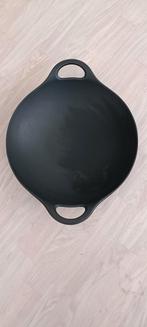 Gietijzeren wokpan/in perfect staat/ doorsnede:33cm, Ophalen of Verzenden, Zo goed als nieuw