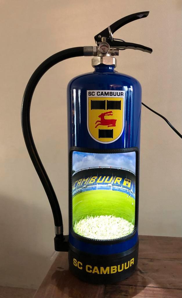sc Cambuur brandblusser lamp, Verzamelen, Sportartikelen en Voetbal, Zo goed als nieuw, Overige typen, Buitenlandse clubs, Ophalen of Verzenden