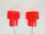 Set 2 vintage postmodern wandlamp rood metaal lamp ‘70, N, Vintage, Ophalen of Verzenden, N