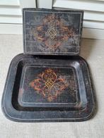 Vintage Blik met Onderbord uit de periode van art nouveau, Ophalen of Verzenden