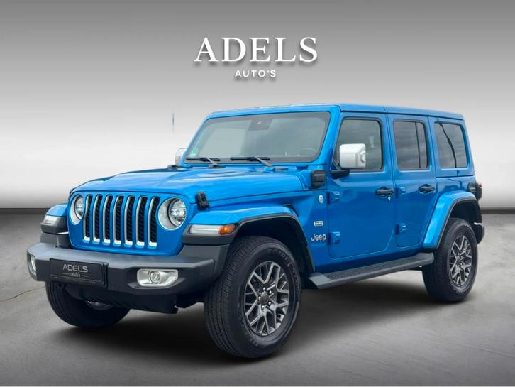 Jeep Wrangler Unlimited 4xe 380 Sahara Alpine Leer Camera Ke, Auto's, Jeep, Bedrijf, Te koop, Wrangler, 4x4, ABS, Achteruitrijcamera