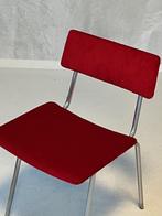 Jaren 70 eettafelstoel vintage design eetkamerstoel rood, Gebruikt, Vintage, Ophalen of Verzenden, Metaal
