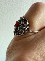S133/Zilveren Vintage TEKA Koraal Ring 16 1/2, Sieraden, Tassen en Uiterlijk, Ringen, Gebruikt, Verzenden, Kleiner dan 17, X
