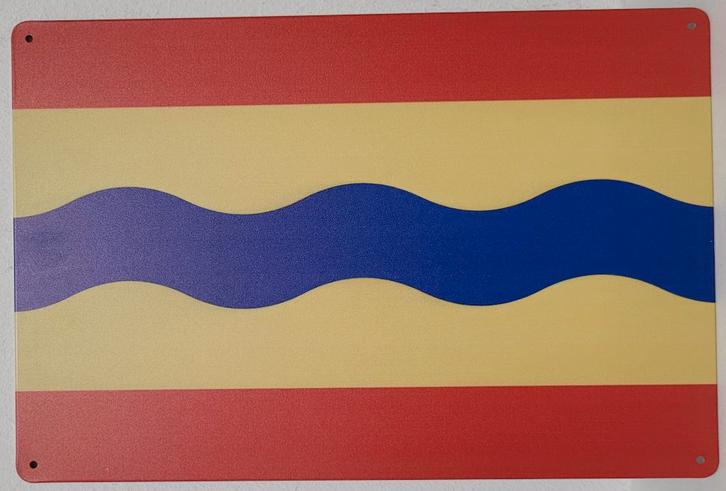 Overijssel provincie vlag reclamebord van metaal wandbord, Diversen, Vlaggen en Wimpels, Nieuw, Ophalen of Verzenden