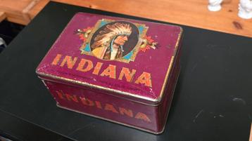 blikken Indiana sigaren kist, heel oud beschikbaar voor biedingen