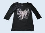 H&M zwart shirtje met opdruk maat 134/140 ~ TH2017, Meisje, Gebruikt, Ophalen of Verzenden, Shirt of Longsleeve