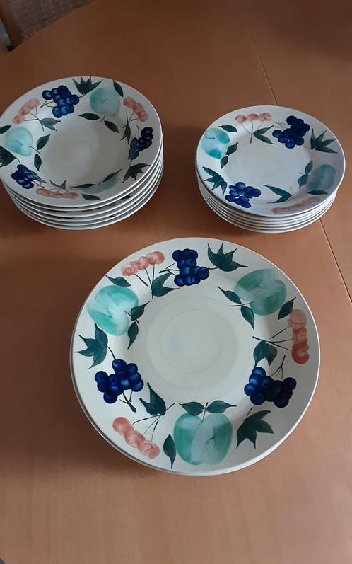 Italiaans servies, handgeschilderd, 16-delig, Huis en Inrichting, Keuken | Servies, Bord(en), Overige stijlen, Ophalen of Verzenden