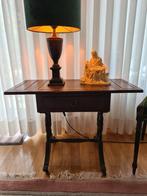 Kaarttafeltje met lederen inleg, Antiek en Kunst, Ophalen