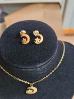 Maan met ster ketting en oorbellen van roestvrij staal h, Overige materialen, Onbekend, Nieuw, Ophalen of Verzenden