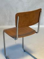 Fana 101 sledestoel vintage buisframe stoel eetkamerstoel, Huis en Inrichting, Stoelen, Ophalen, Gebruikt, Bruin, Vintage