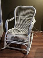 Rotan Schommelstoel - wit vintage, Ophalen, Gebruikt, Wit, Vintage