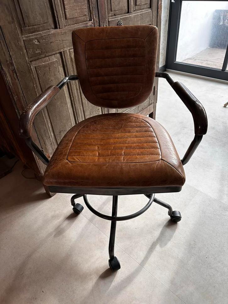 Vintage Bruine Bureaustoel, Huis en Inrichting, Bureaustoelen, Gebruikt, Bureaustoel, Bruin, Ergonomisch, Ophalen