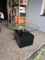 Glazen Salontafel met Draaibaar Blad en Lade, Ophalen